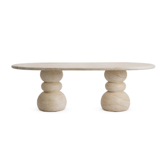Sorrento Oval Dining Table (Travertine Finish, 240cm)