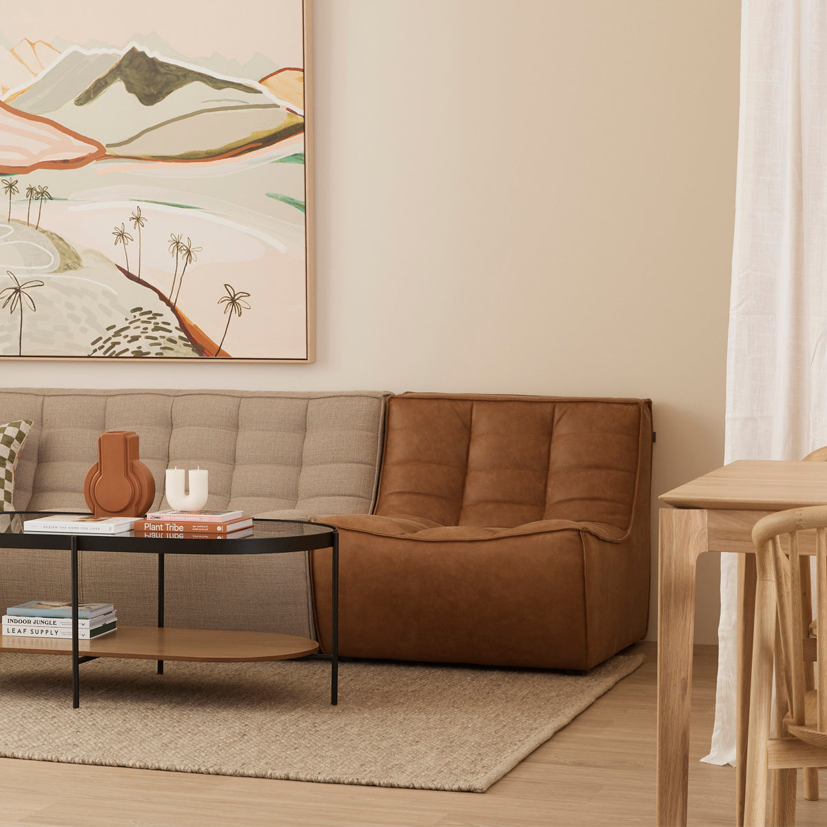 N701 1 Seater Leather Sofa