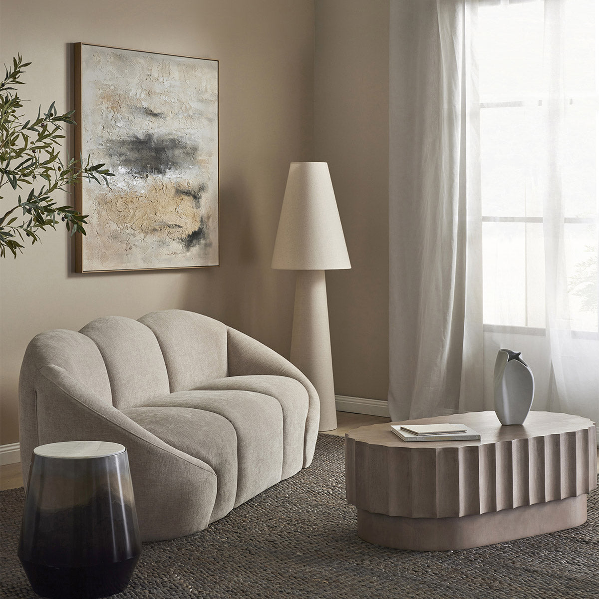 Carrington Linen Floor Lamp