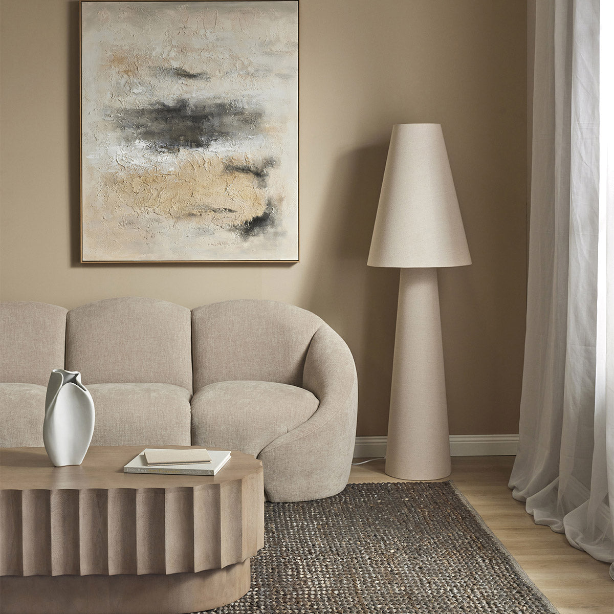 Carrington Linen Floor Lamp
