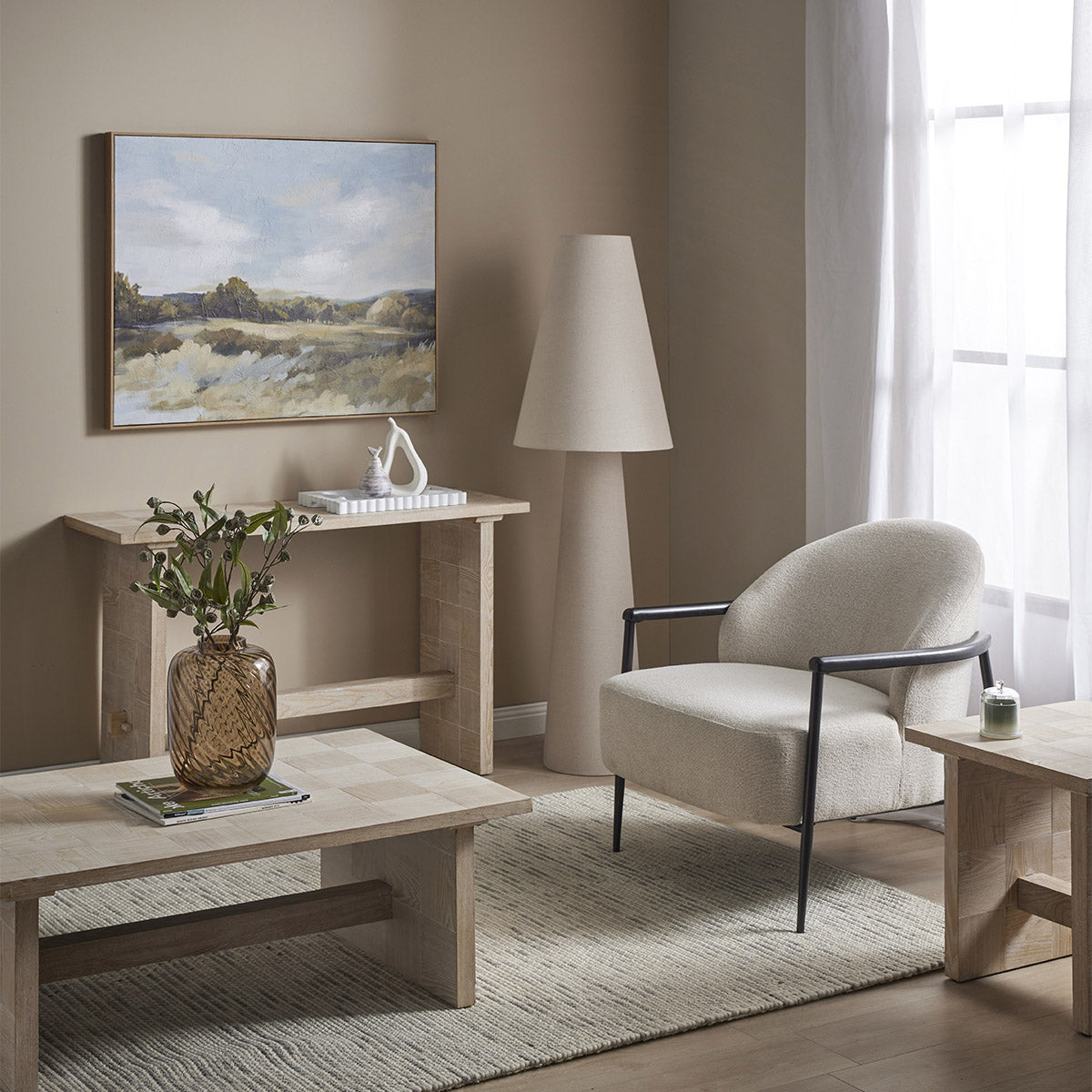 Carrington Linen Floor Lamp