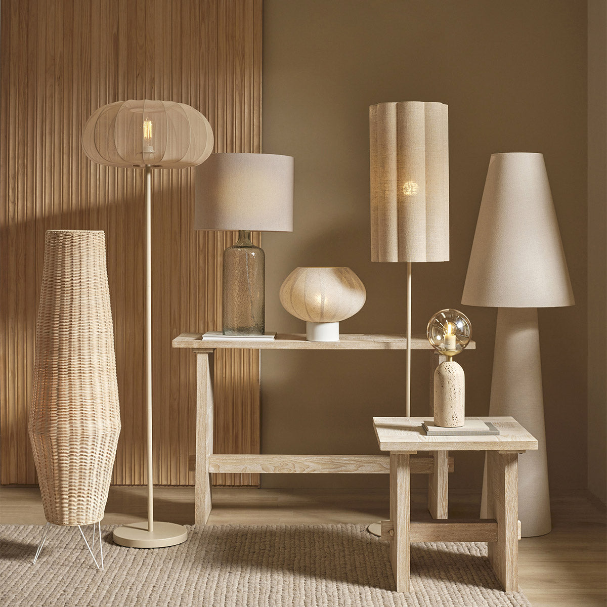 Talstone Linen Floor Lamp