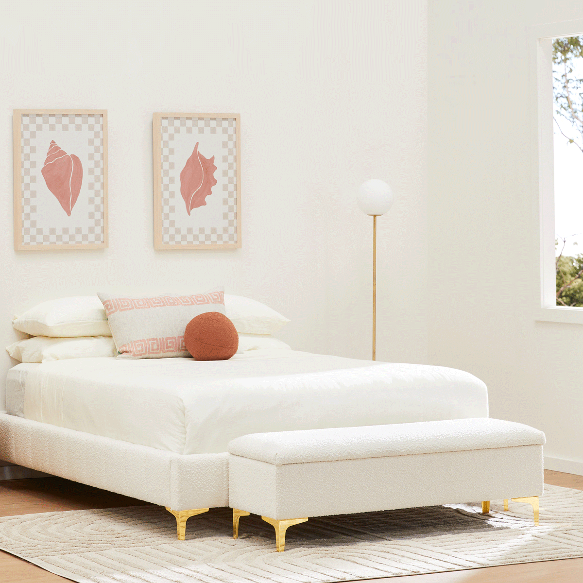 Georgia Boucle Storage Bench