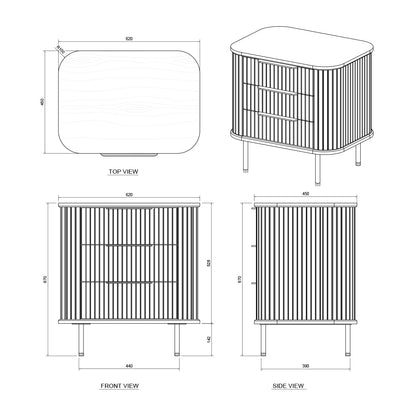 Rio 3 Drawers Bedside Table