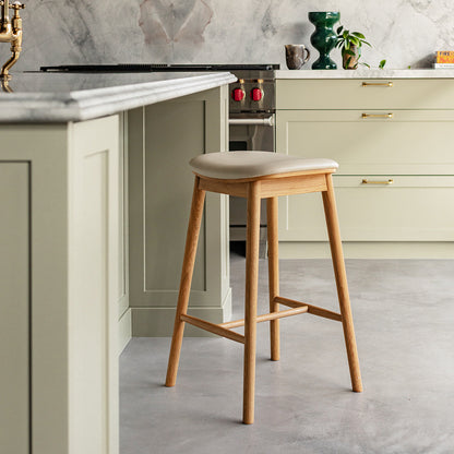 Lando Leather Backless Bar Stool