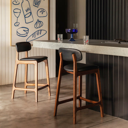 Alaska Leather Bar Stool