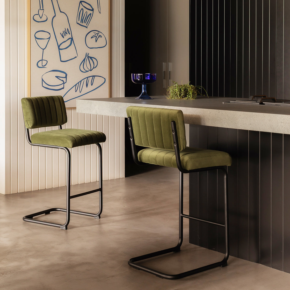 Blake Velvet Bar Stool