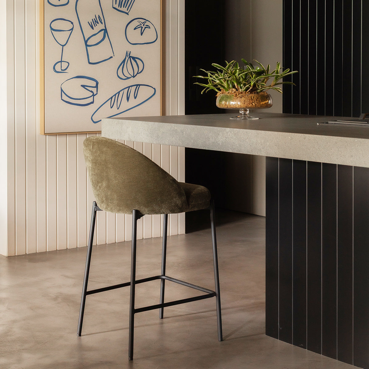 Elle Fabric Bar Stool