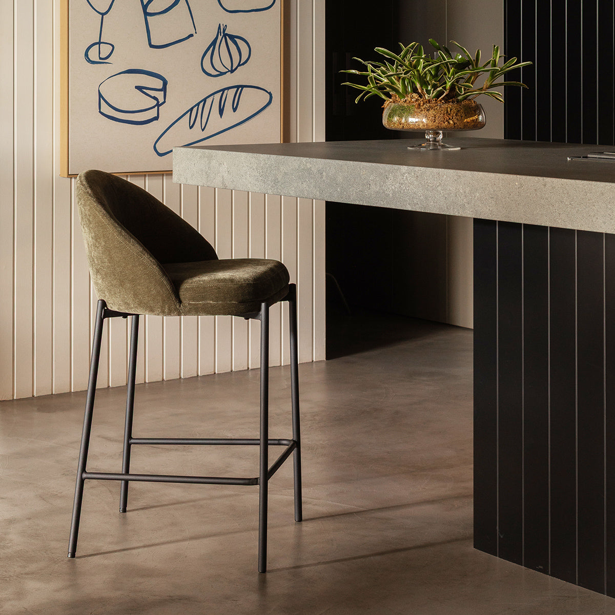 Elle Fabric Bar Stool