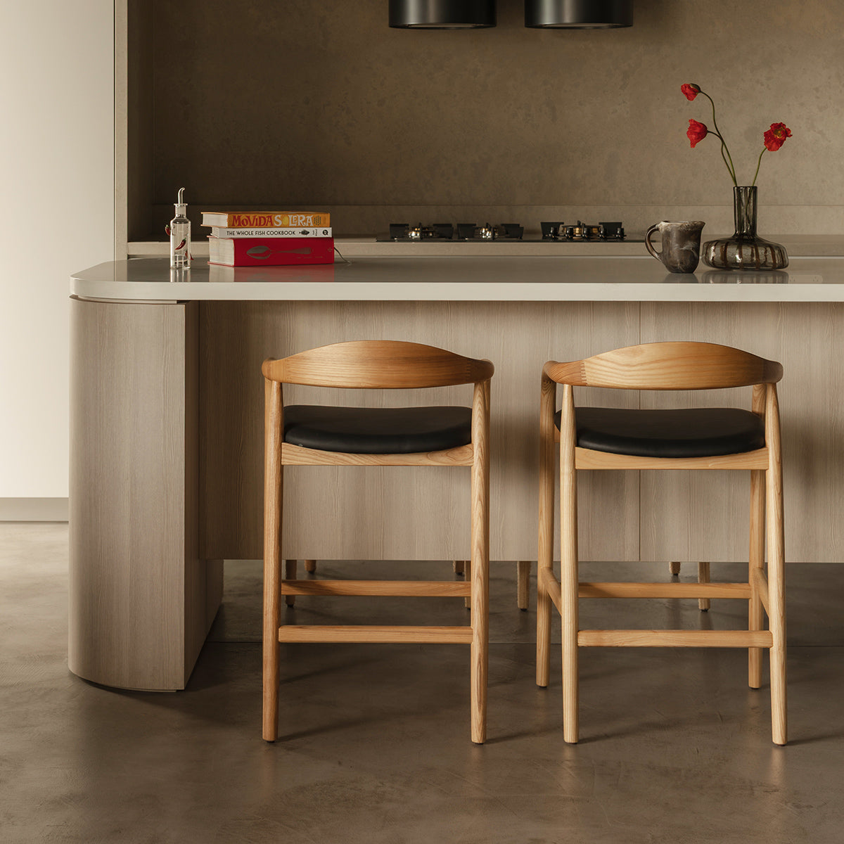 Noris Leather Bar Stool