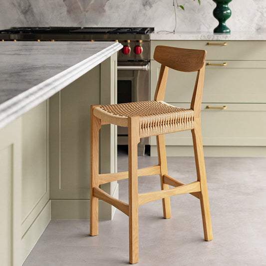 Fitzroy Rattan Bar Stool With Backrest
