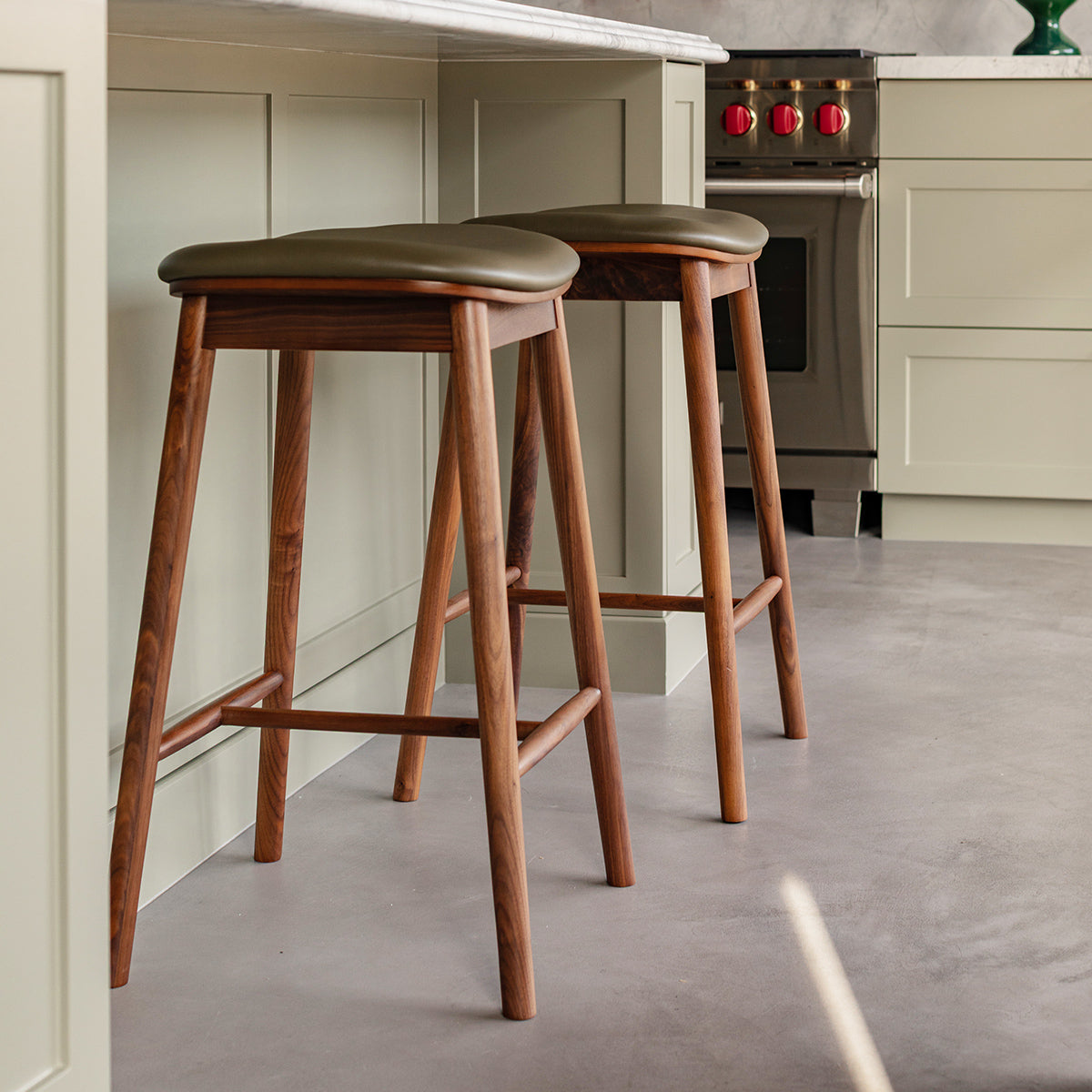 Lando Leather Backless Bar Stool