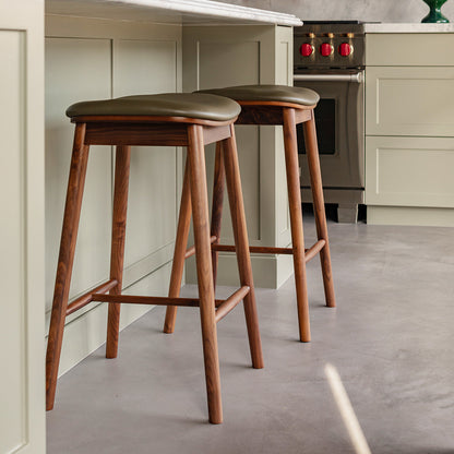 Lando Leather Backless Bar Stool