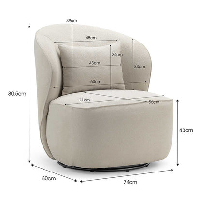 Atlas Boucle Swivel Lounge Chair