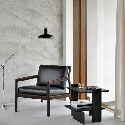 Jack Leather Lounge Chair (Mahogany Dark Brown, Black)