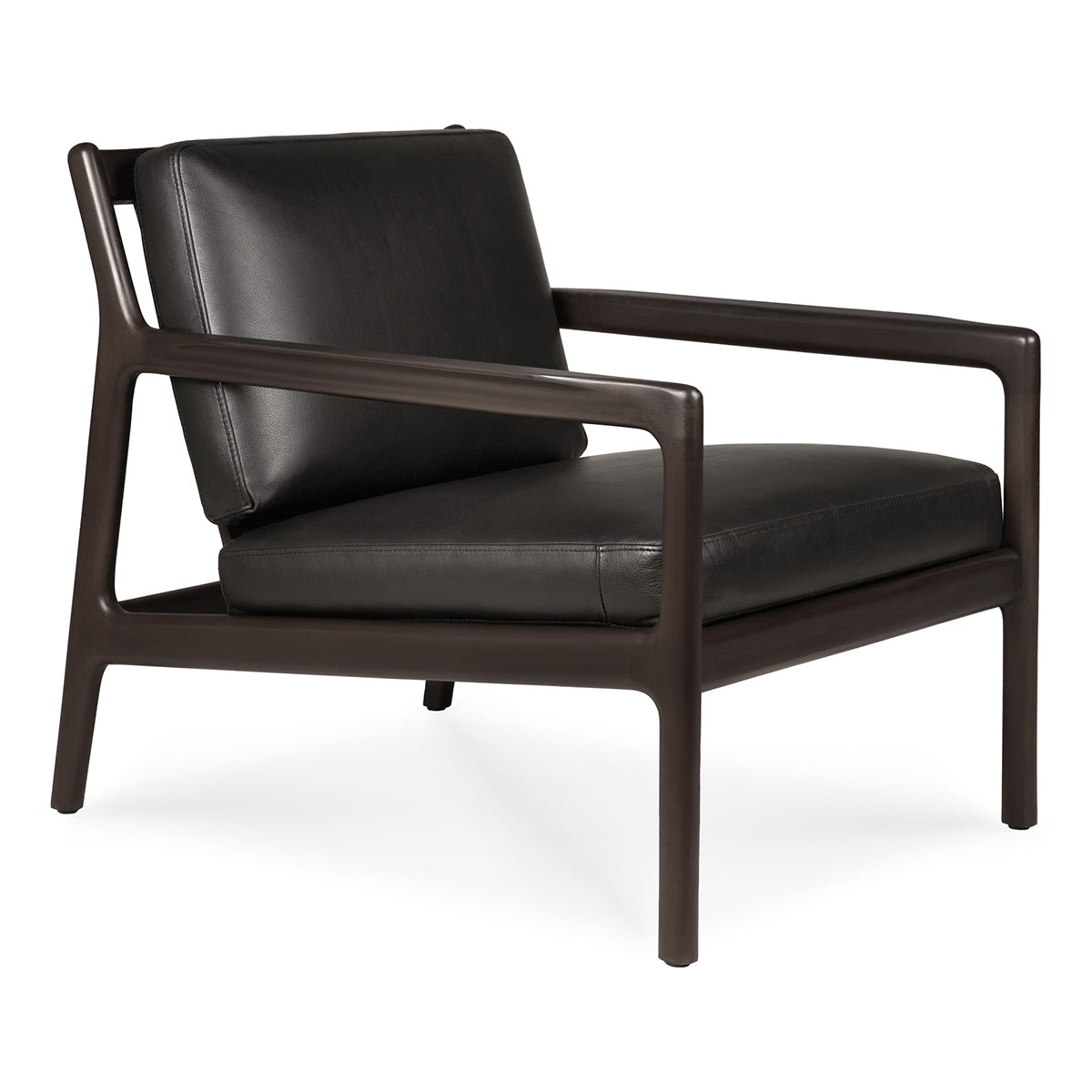 Jack Leather Lounge Chair (Mahogany Dark Brown, Black)