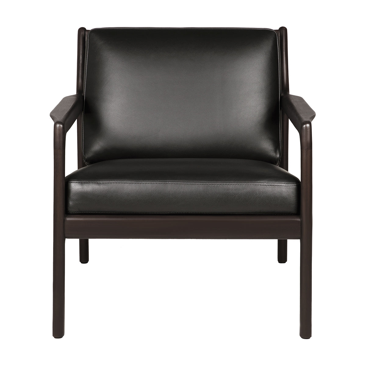 Jack Leather Lounge Chair (Mahogany Dark Brown, Black)