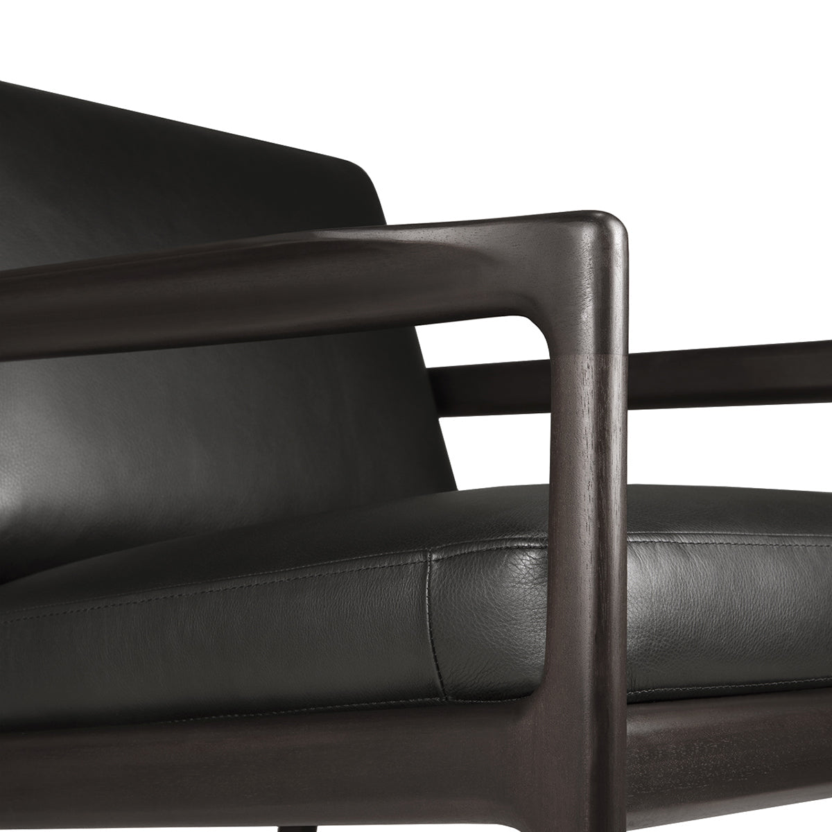 Jack Leather Lounge Chair (Mahogany Dark Brown, Black)