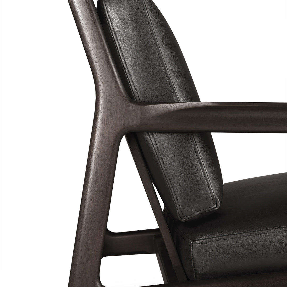 Jack Leather Lounge Chair (Mahogany Dark Brown, Black)