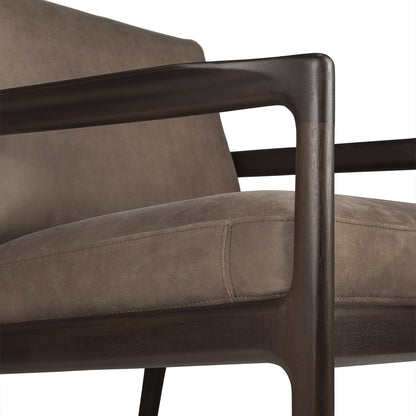 Jack Leather Lounge Chair (Mahogany Dark Brown, Terra Nubuck)