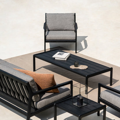 Jack Outdoor Fabric Lounge Chair (Teak Black, Mocha, 76cm)