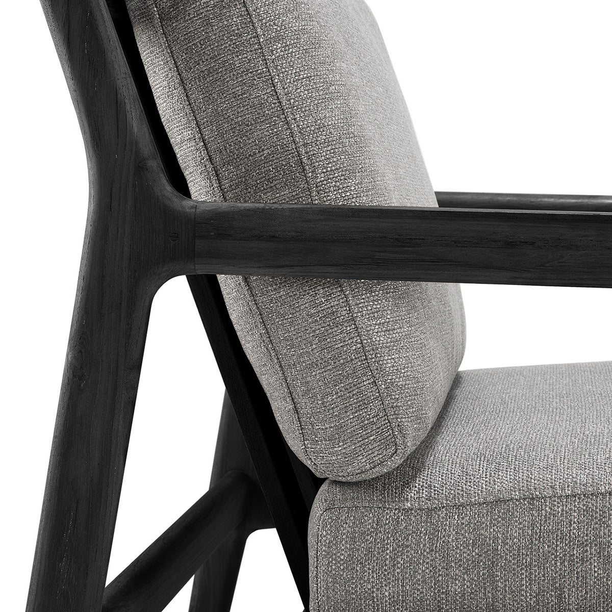 Jack Outdoor Fabric Lounge Chair (Teak Black, Mocha, 76cm)