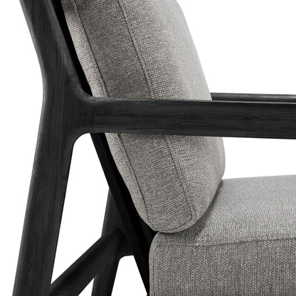 Jack Outdoor Fabric Lounge Chair (Teak Black, Mocha, 76cm)