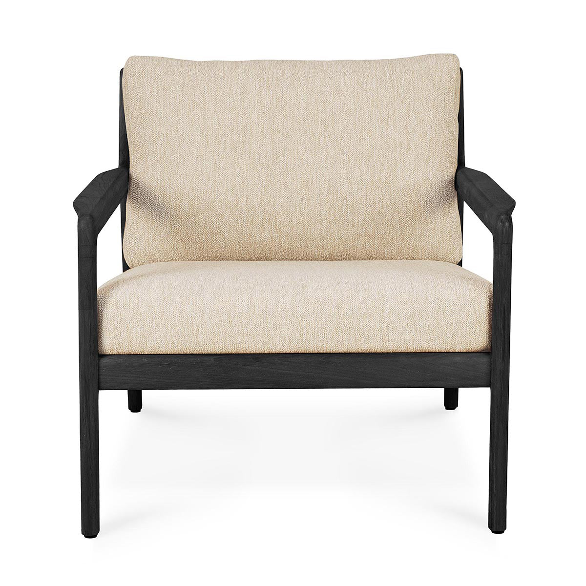 Jack Outdoor Fabric Lounge Chair (Teak Black, Natural, 76cm)