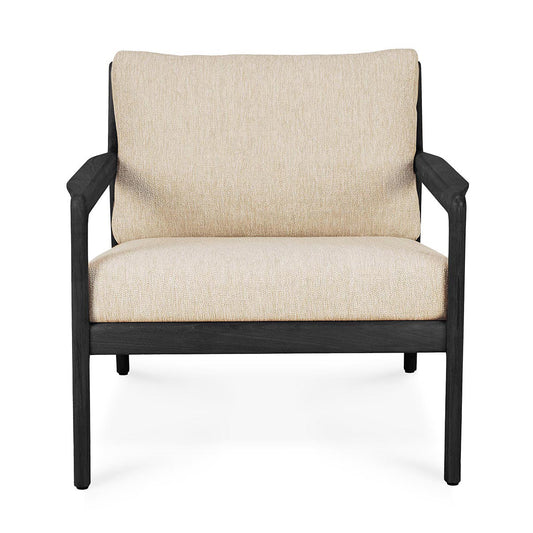 Jack Outdoor Fabric Lounge Chair (Teak Black, Natural, 76cm)