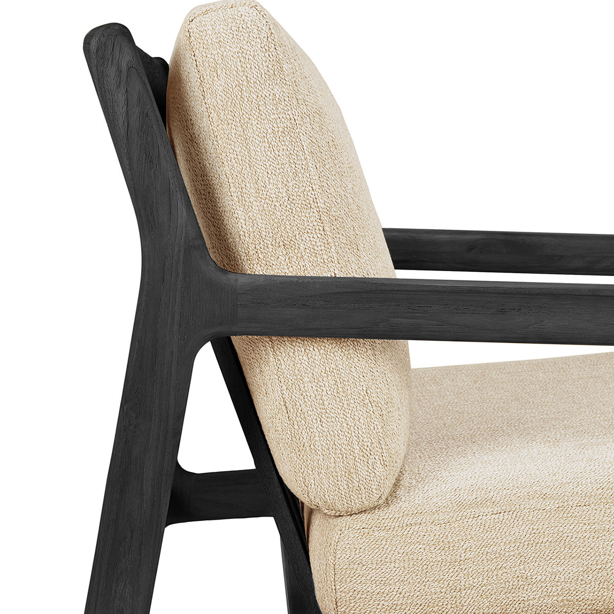 Jack Outdoor Fabric Lounge Chair (Teak Black, Natural, 76cm)