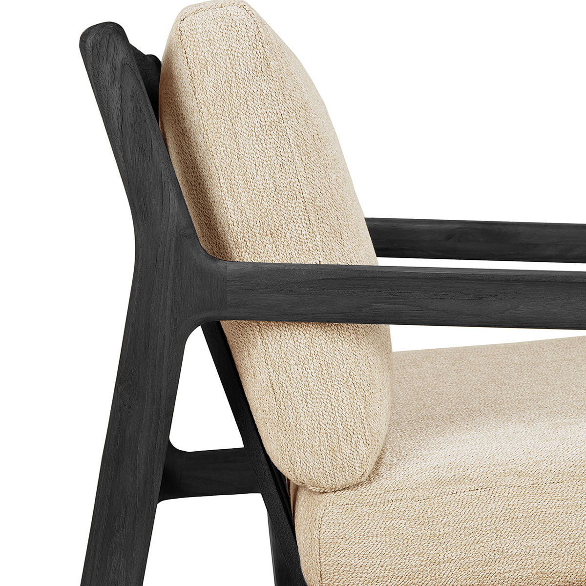 Jack Outdoor Fabric Lounge Chair (Teak Black, Natural, 76cm)