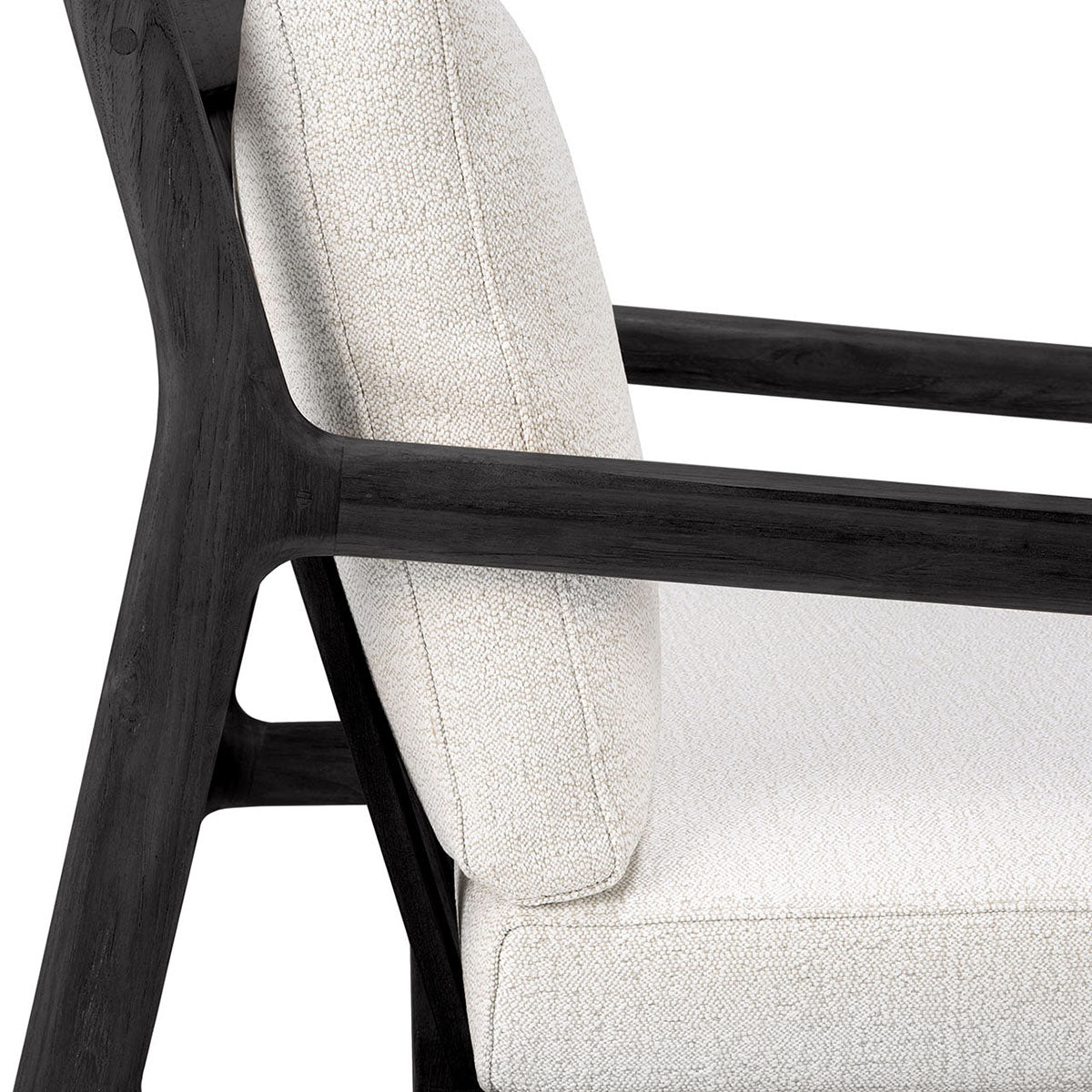 Jack Outdoor Fabric Lounge Chair (Teak Black, Off White)
