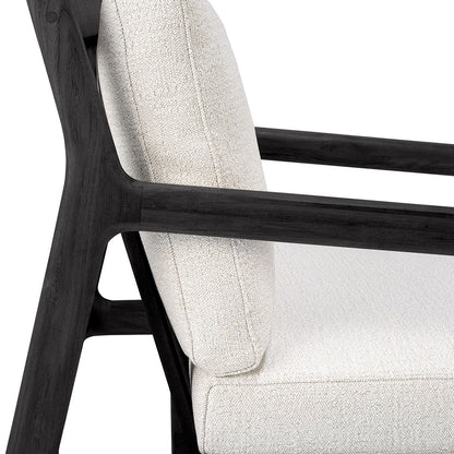 Jack Outdoor Fabric Lounge Chair (Teak Black, Off White)