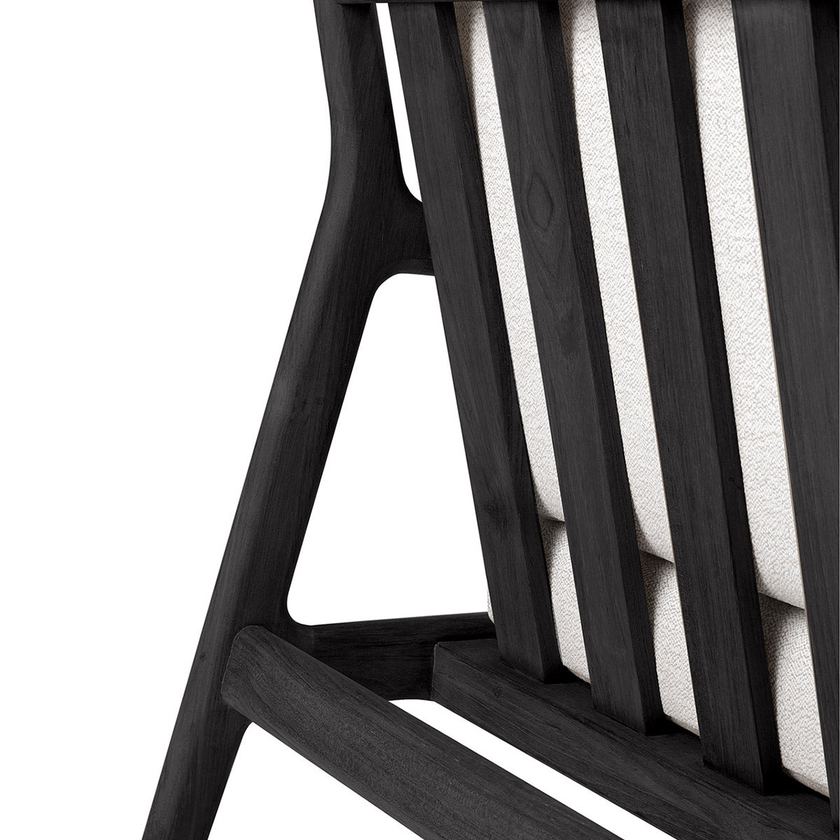 Jack Outdoor Fabric Lounge Chair (Teak Black, Off White)