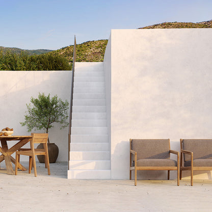 Jack Outdoor Fabric Lounge Chair (Teak, Mocha)