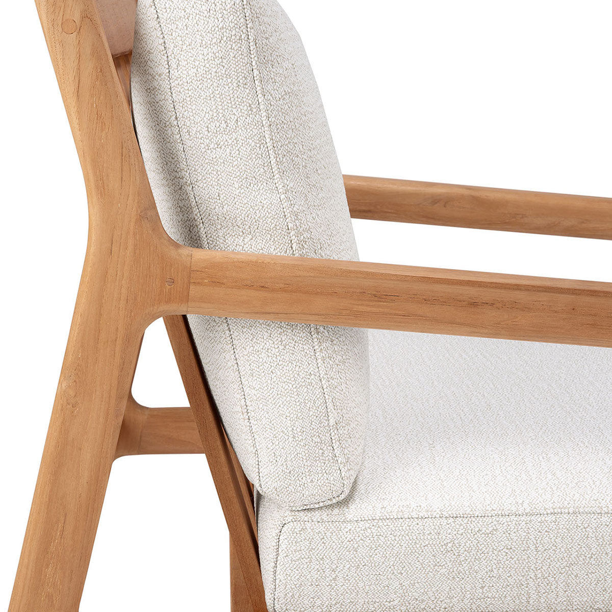 Jack Outdoor Fabric Lounge Chair (Teak, Off White)
