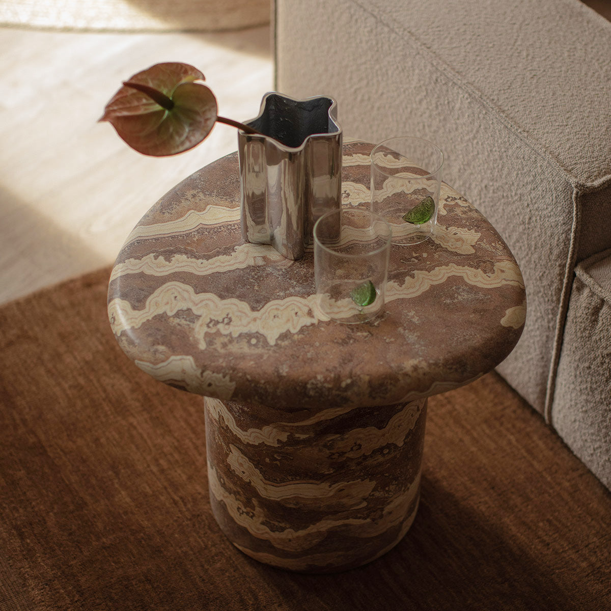 Azzurra Side Table (Tiger Onyx Finish)