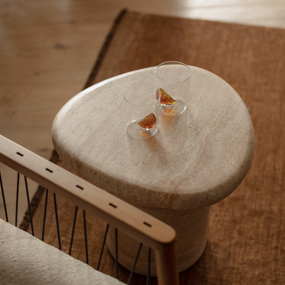 Azzurra Side Table (Travertine Finish)