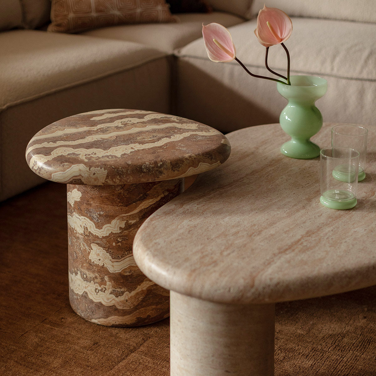 Azzurra Side Table (Tiger Onyx Finish)