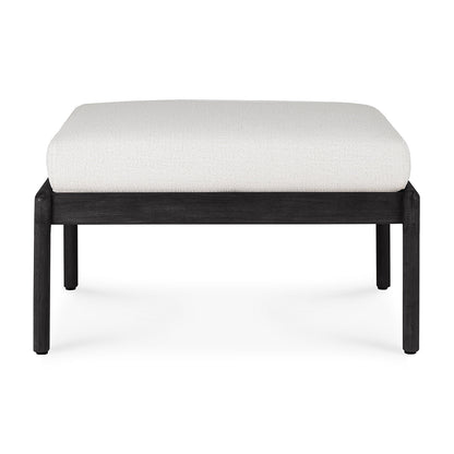 Jack Outdoor Fabric Footstool (Teak Black, Off White)