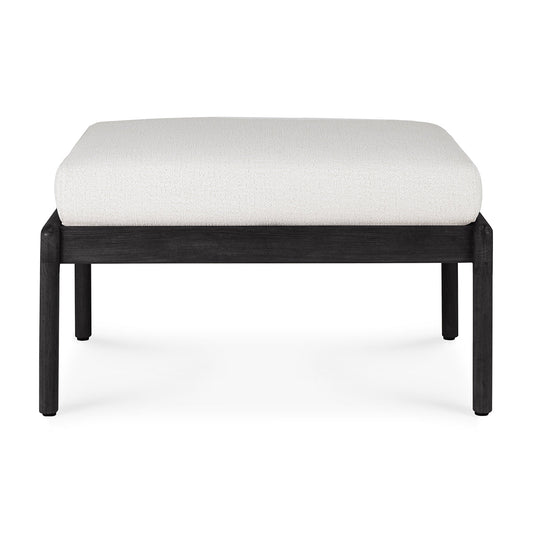 Jack Outdoor Fabric Footstool (Teak Black, Off White)