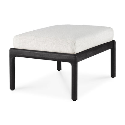 Jack Outdoor Fabric Footstool (Teak Black, Off White)