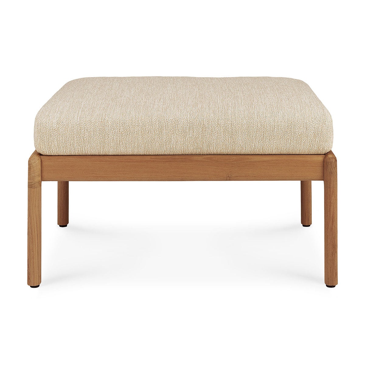 Jack Outdoor Fabric Footstool (Teak, Natural)