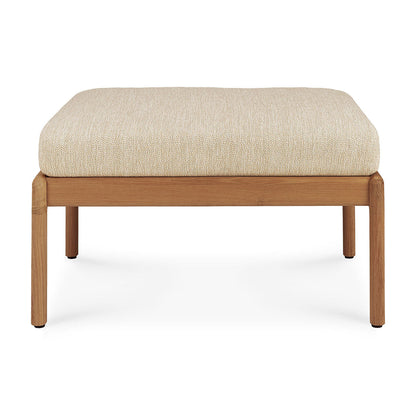 Jack Outdoor Fabric Footstool (Teak, Natural)