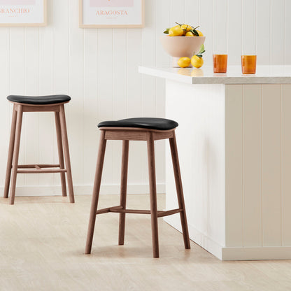 Lando Leather Backless Bar Stool