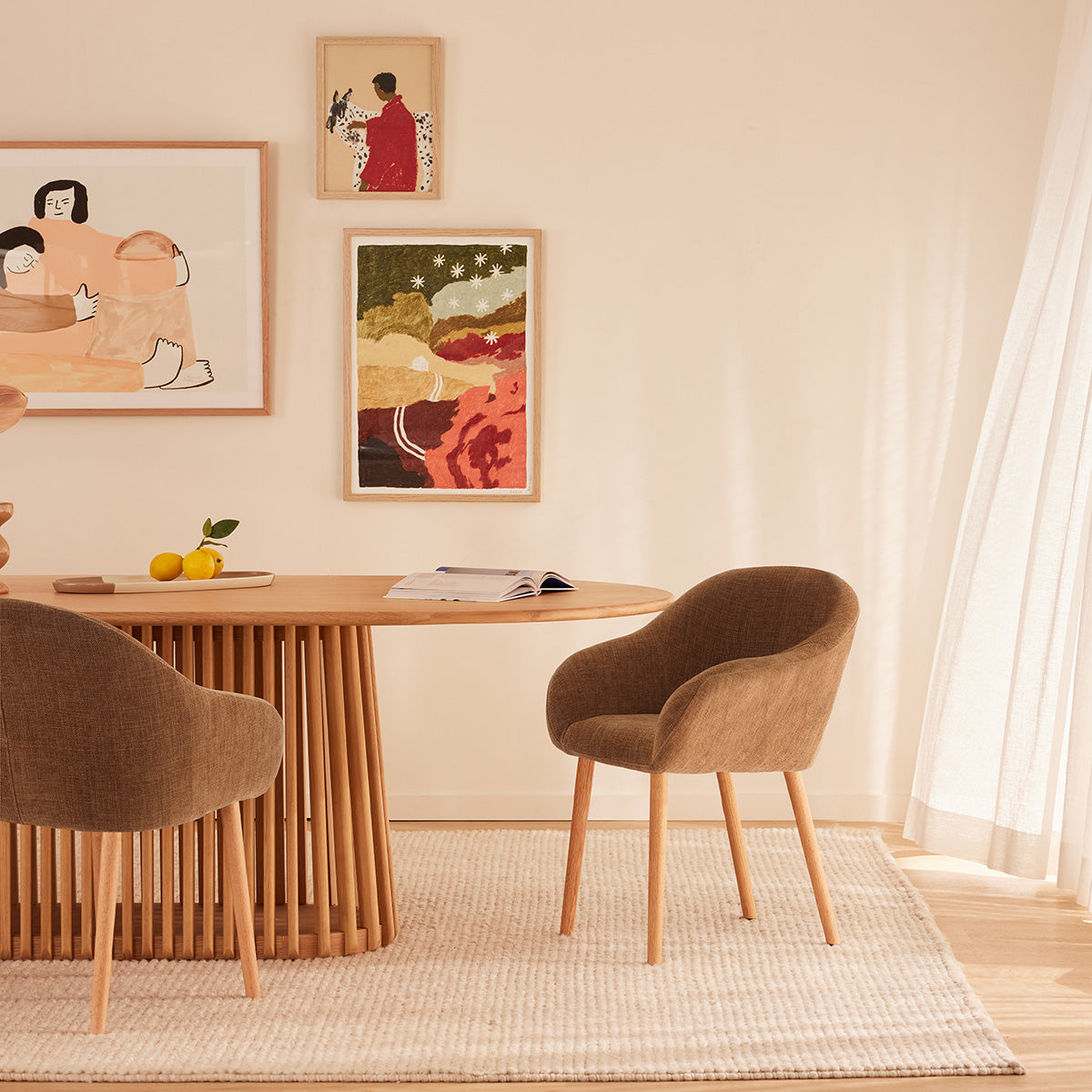 Chloe Fabric Dining Arm Chair