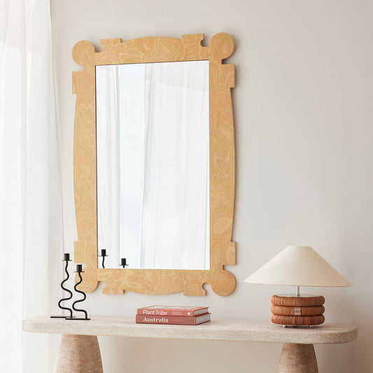 Nikita Textured Oak Wall Mirror