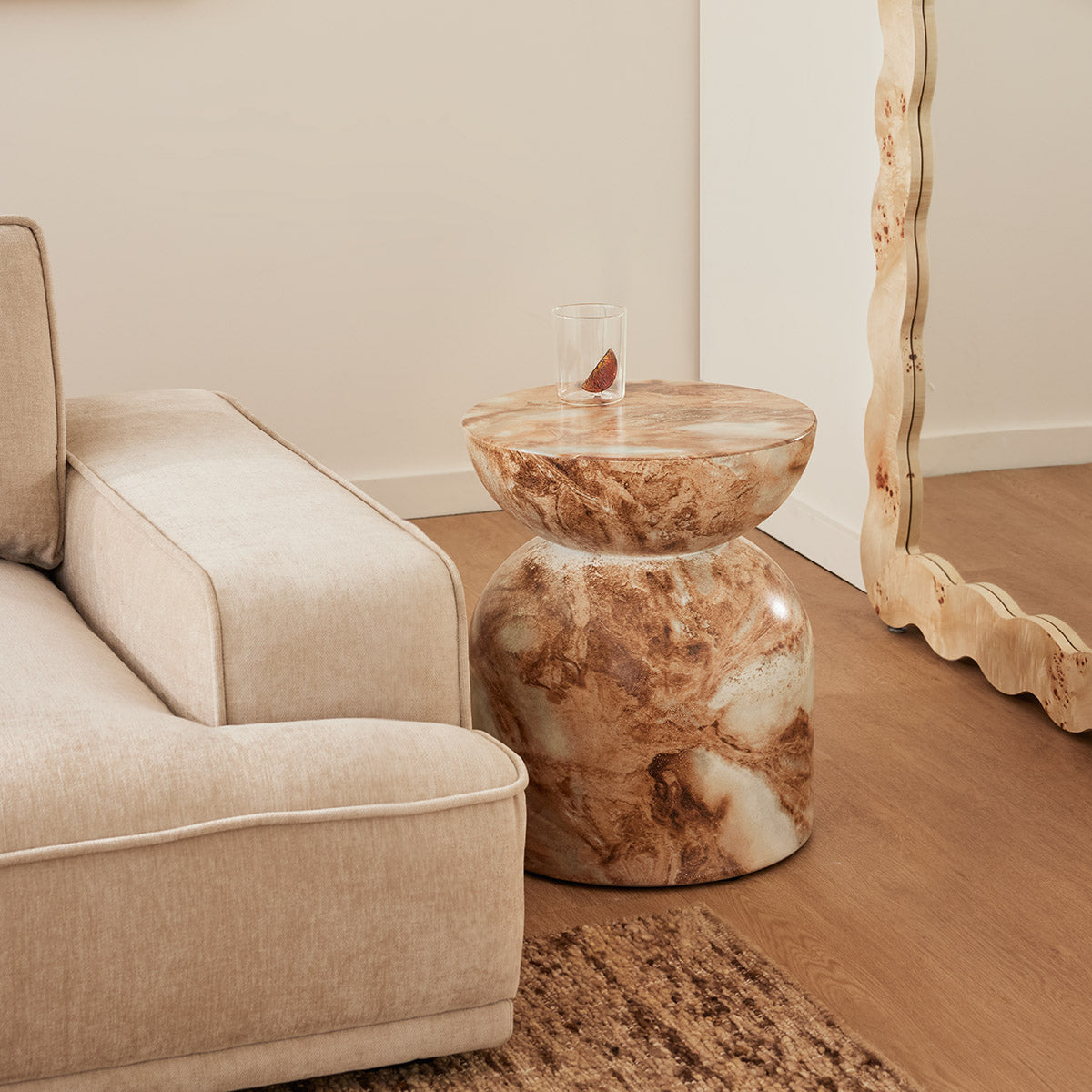 Santino Side Table (Marble Finish)