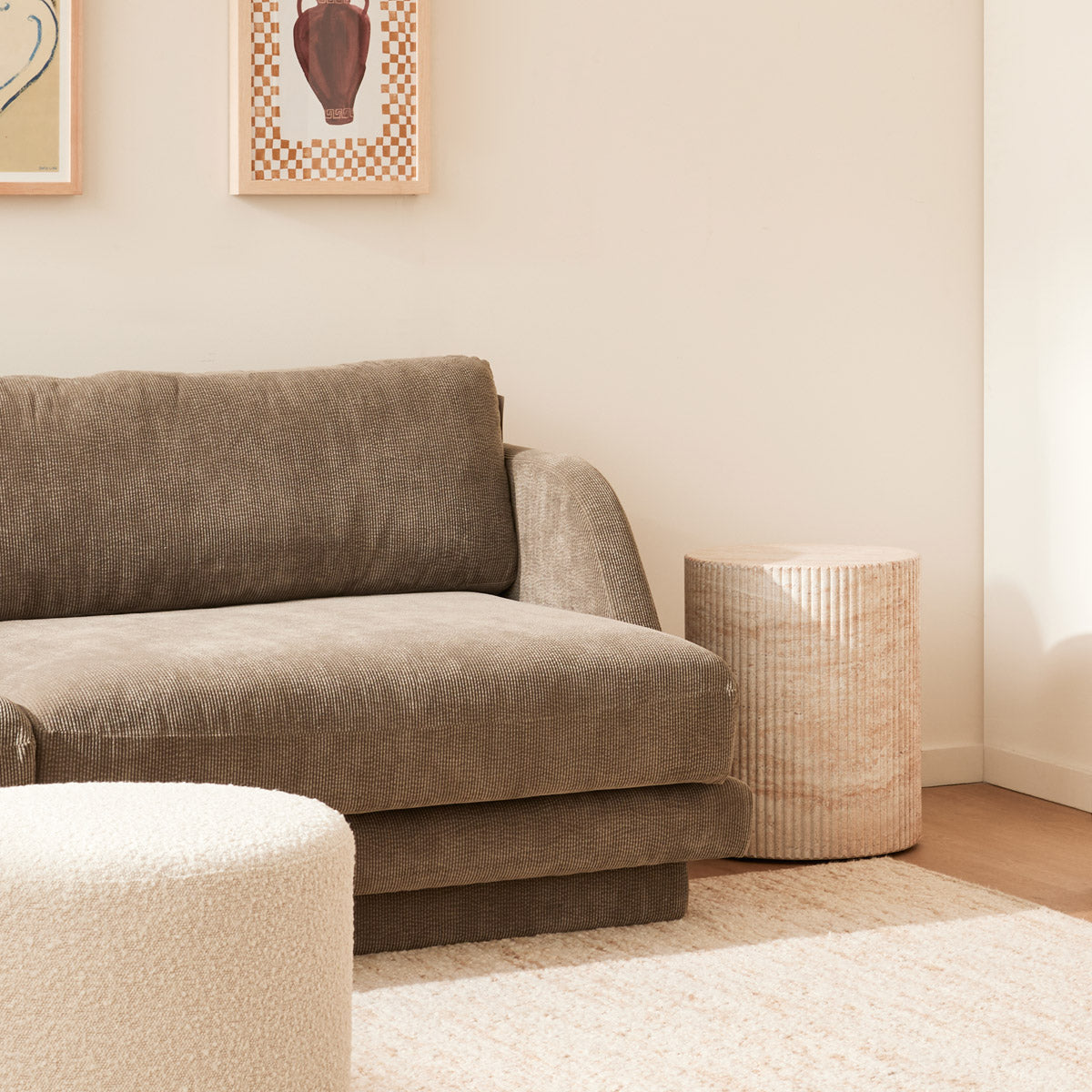 Roma Side Table (Travertine Finish)