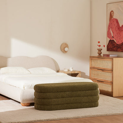 Mecca Fur Oval Storage Ottoman